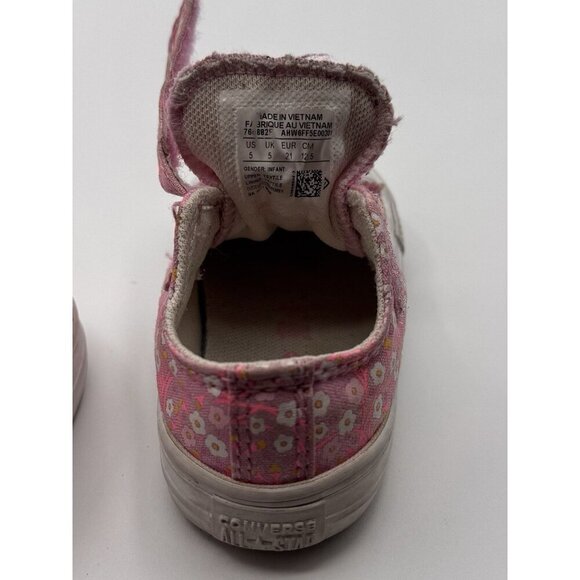 Converse Chuck Taylor All Star Toddler Size 5 Pink Ditsy Floral Flowers Peony - Picture 5 of 8